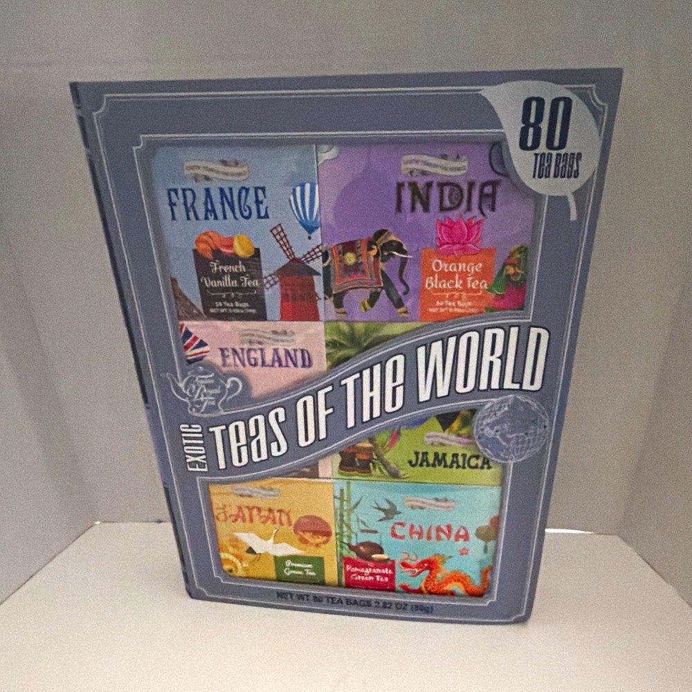 Exotic Teas of the World Novelty Tea Book Gift Set 80 Tea Bags Ceylon Royal Tea